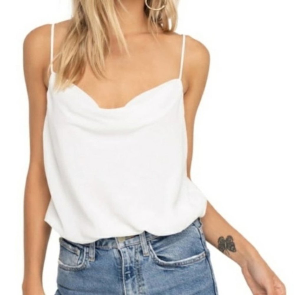 Topshop Plain Cowl Neck Cami Tank Top Ivory NWT 4